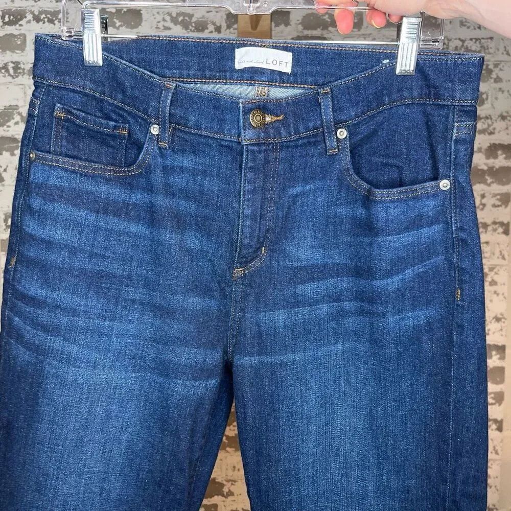 Loft | women dark wash super soft girlfriend cuffed denim jeans